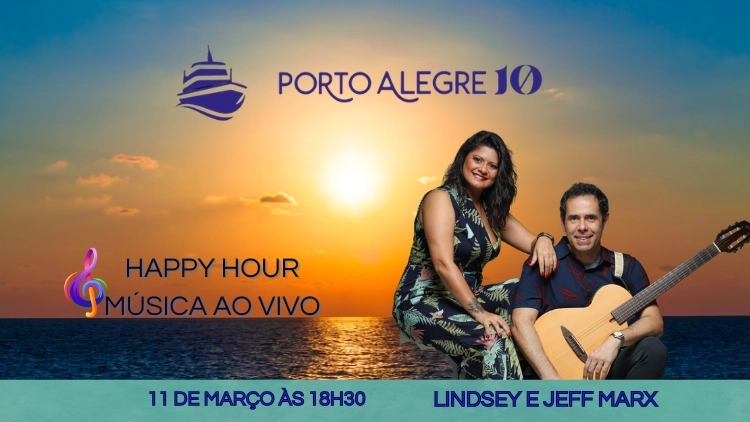  Happy Hour com m&uacute;sica ao vivo - Passeio de Barco em Porto Alegre